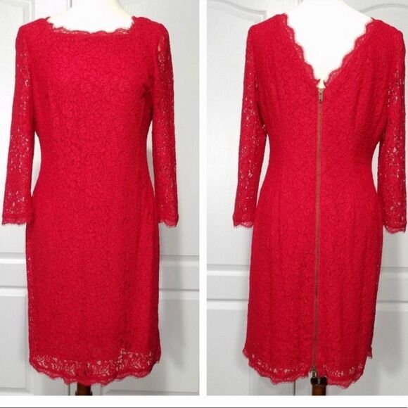 Red lace sheath dress - Picture 1 of 11